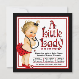Rood en zwart lieveheersbeestje Baby shower Kaart