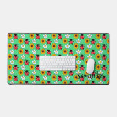 Rood en zwart lieveheersbeestje met bloemen bureaumat (Keyboard & Muis)