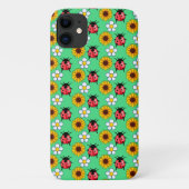Rood en zwart lieveheersbeestje met bloemen Case-Mate iPhone case (Achterkant)