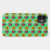 Rood en zwart lieveheersbeestje met bloemen Case-Mate iPhone case (Achterkant (horizontaal))