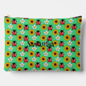 Rood en zwart lieveheersbeestje met bloemen etui (Voorkant)