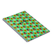 Rood en zwart lieveheersbeestje met bloemen notitieboek (Rechterzijde)