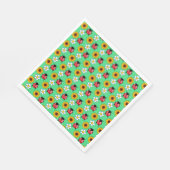 Rood en zwart lieveheersbeestje met bloemen servet (Hoek)