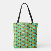 Rood en zwart lieveheersbeestje met bloemen tote bag (Achterkant)
