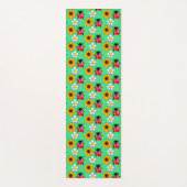 Rood en zwart lieveheersbeestje met bloemen yogamat (Voorkant)