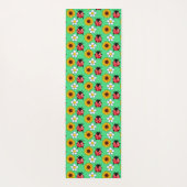 Rood en zwart lieveheersbeestje met bloemen yogamat (Achterkant)