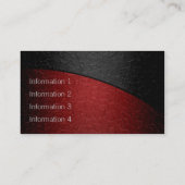 Rood en zwart, luxmetaal visitekaartje (Achterkant)