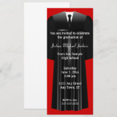 Rood en zwart Mannen Afstuderen Kaart (Voorkant / Achterkant)