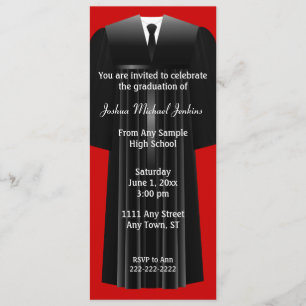 Rood en zwart Mannen Afstuderen Kaart