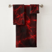 Rood en Zwart Marmer abstract Bad Handdoek (Insitu)