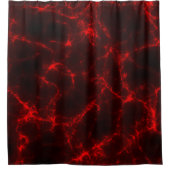 Rood en Zwart Marmer abstract Douchegordijn (Voorkant)