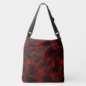 Rood en Zwart Marmeren Swirl Abstract Crossbody Tas (Voorkant)