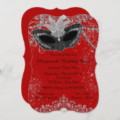 rood en zwart maskerade partij kaart (Voorkant / Achterkant)