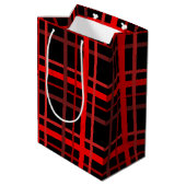 Rood en zwart medium cadeauzakje (Achterkant Gekanteld)