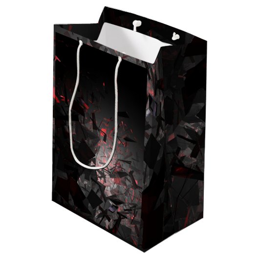 Rood en zwart medium cadeauzakje (Achterkant Gekanteld)