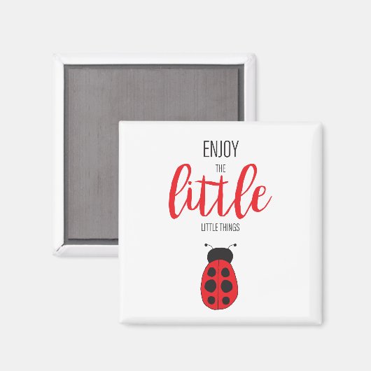 Rood en zwart met handgetekende Baby lade Cute Bug Magneet (Voorkant / Achterkant)