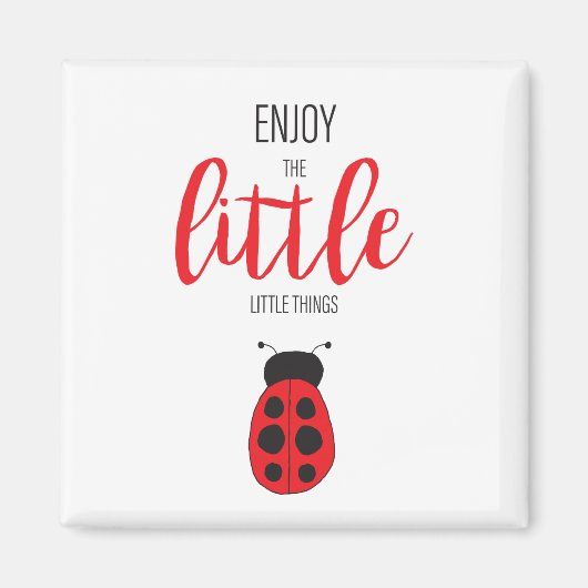 Rood en zwart met handgetekende Baby lade Cute Bug Magneet (Voorkant)
