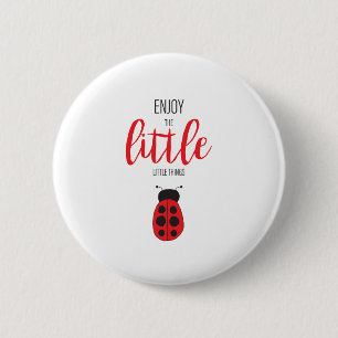 Rood en zwart met handgetekende Baby lade Cute Bug Ronde Button 5,7 Cm