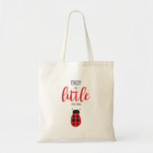 Rood en zwart met handgetekende Baby lade Cute Bug Tote Bag (Voorkant)