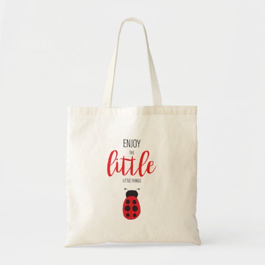 Rood en zwart met handgetekende Baby lade Cute Bug Tote Bag (Voorkant)