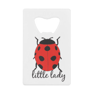 Rood en zwart met handgetekende Baby Ladybug Cute  Creditkaart Flessenopener