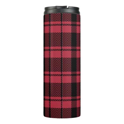 Rood en zwart, met monogram naam thermosbeker (Achterkant)