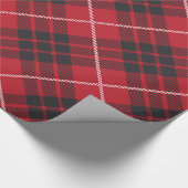 Rood en zwart met wit gelaatspatroon cadeaupapier (Hoek)