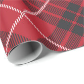 Rood en zwart met wit gelaatspatroon cadeaupapier (Rol Hoek)