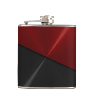 Rood en zwart metaal heupfles