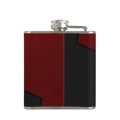 Rood en zwart metaal heupfles (Achterkant)