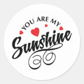 Rood en zwart mijn zonneschijn rond sticker (Voorkant)