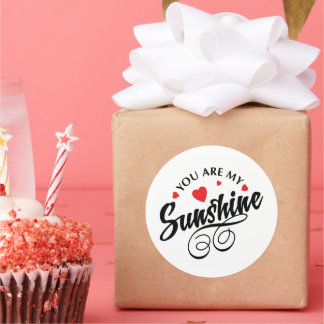 Rood en zwart mijn zonneschijn rond sticker