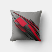 Rood en Zwart Minimalistisch Modern Abstract Kussen (Voorkant)