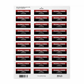 Rood en Zwart Modern Custom V10 Etiket (Full Sheet)