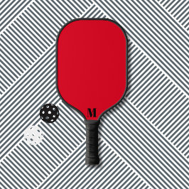Rood en Zwart Modern Monogram Pickleball Paddle