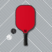 Rood en Zwart Modern Monogram Pickleball Paddle