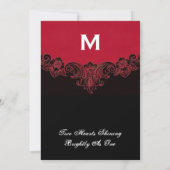Rood en zwart  Monogram Wedding H302 Kaart (Achterkant)