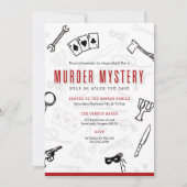Rood en Zwart Moord Mysterie Uitnodiging (Voorkant)