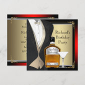 Rood en zwart naar perfectie verjaardagsfeestje kaart (Voorkant / Achterkant)