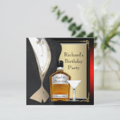 Rood en zwart naar perfectie verjaardagsfeestje kaart (Staand voorkant)