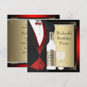 Rood en zwart naar perfectie verjaardagsfeestje kaart (Voorkant / Achterkant)