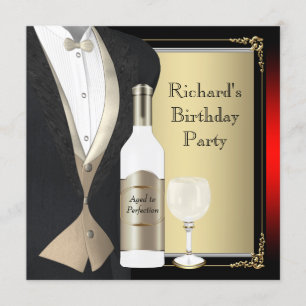 Rood en zwart naar perfectie verjaardagsfeestje kaart