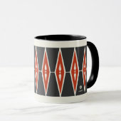 Rood en Zwart Nordic Geometric Pattern Design Mok (Voorkant rechts)