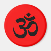 Rood en Zwart Om Symbool Magneet (Voorkant)