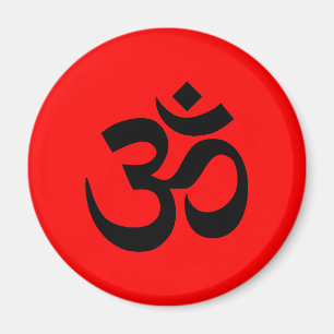 Rood en Zwart Om Symbool Magneet