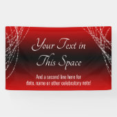 Rood en Zwart Ombre Lights Voeg uw aangepaste teks Spandoek (Horizontaal)