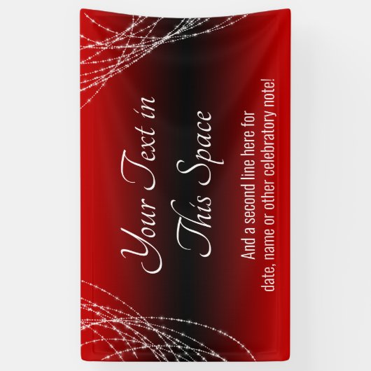 Rood en Zwart Ombre Lights Voeg uw aangepaste teks Spandoek (Verticaal)