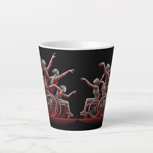 Rood en Zwart Ontwerp 12 oz Latte Mok (Voorkant)