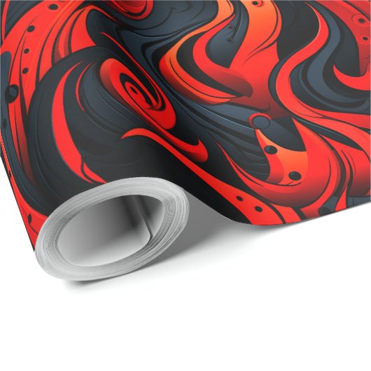 Rood en zwart ontwerp cadeaupapier (Rol Hoek)