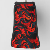 Rood en zwart ontwerp golfheadcover (Draai 90)